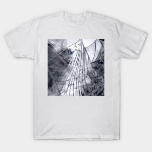 Abstract Mirrored Ghost, black and white T-Shirt